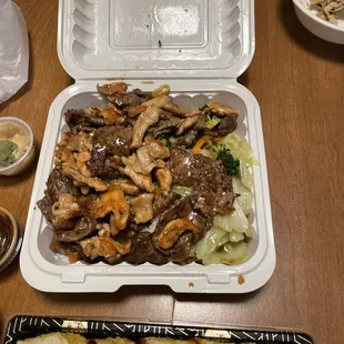 Beef and chicken teriyaki