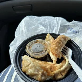 Machine made not handmade authentic Japanese dumplings.