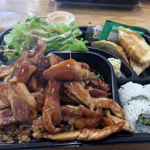Chicken bento everything delicious and ALOT of food