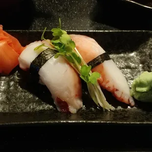 Tako (octopus) nigiri.