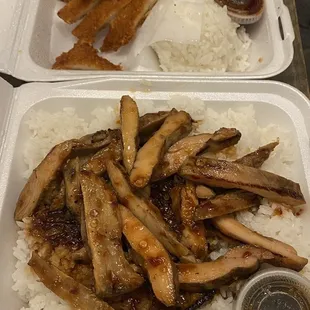 Chicken katsu and Spicy Chicken Teriyaki