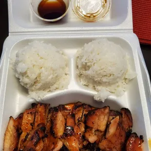 Take-out Teriyaki Chicken. I like Teriyaki sauce is not sweet and not thick.