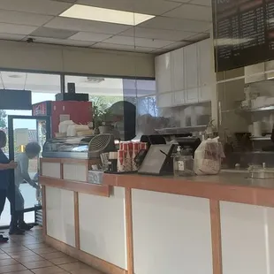two people in a restaurant