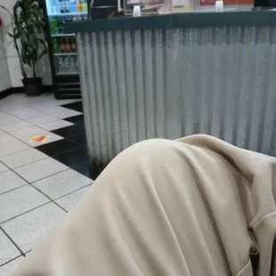 a person sitting in a restaurant