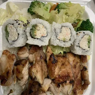 Number 19 chicken and California roll