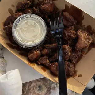 chicken in katsu sauce.  Delicious.  Definitely worth a try!