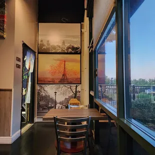 Small space.  Tough for groups because mostly tables for two.
