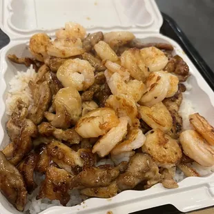 This is chicken with shrimp + Extra meat. Around $17 total. Not worth it really.