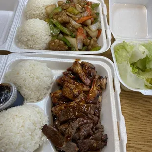 Teriyaki Chicken &amp; Beef Combo &amp; Kung Pao Chicken
