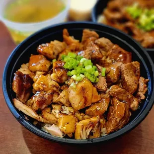 Large Steak and Chicken bowl + Small Steak Bowl with Miso Soup and White Sauce