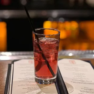 The dirty Shirley on the menu