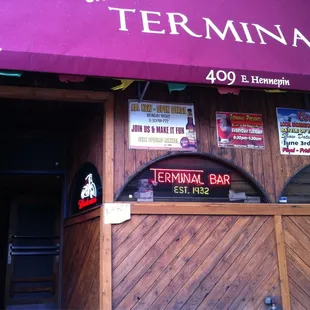 the entrance to terminal bar