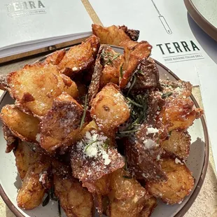 Potatoes were crispy and good