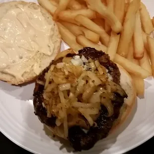 Black and blue burger