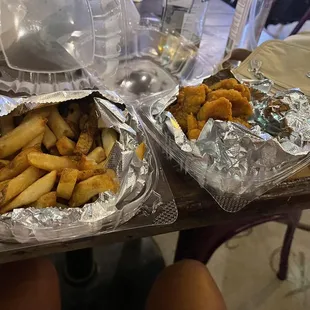 Fries and fish nuggets