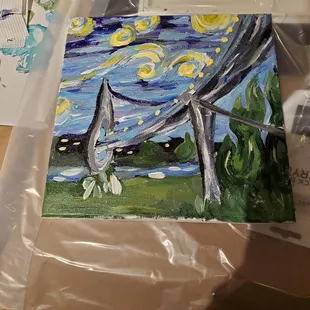 The fin8shed product from the Starry Night paint event