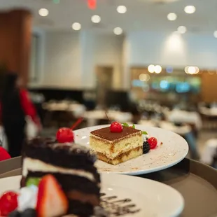 a slice of cake on a plate