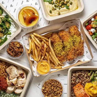 a variety of food items