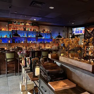 the bar and counter area