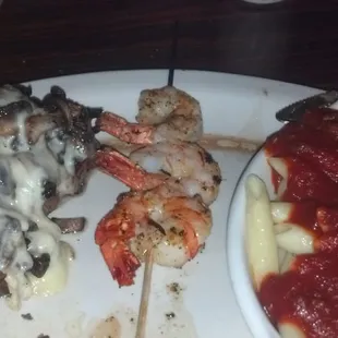 Stuffed sirloin...grilled shrimp....mmmmmmmmmm