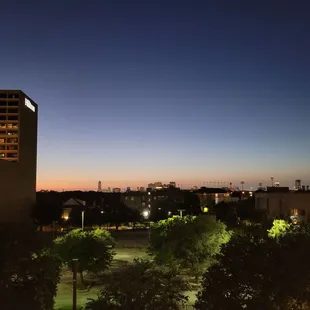 View of Houston from the outdoor terrace.