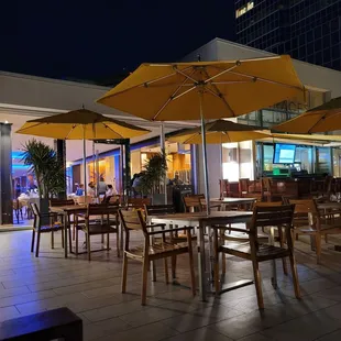 View of the restaurant from the outdoor terrace.