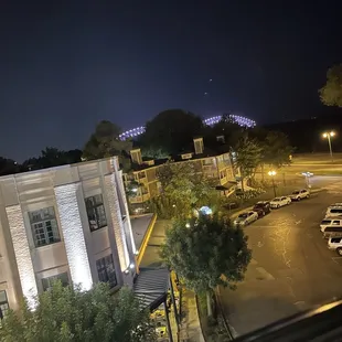 a view of a city at night