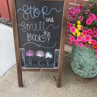 Chalkboard at entrance
