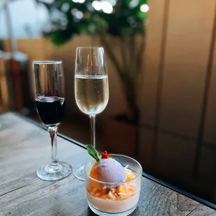 Wine pairing #4/4: Graham's Six Grapes Porto + Saracco Moscato D'Asti / $25 total each + Tropical verrine / $10