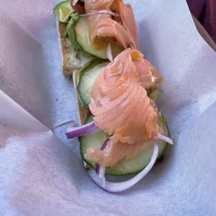 Avocate toast with salmon