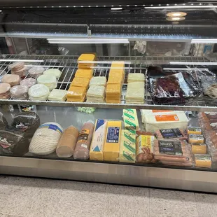 Small selection of sliced cheese and deli meats