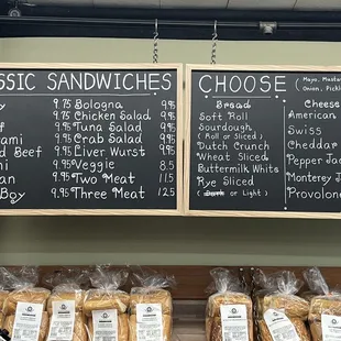 Classic Sandwich Menu