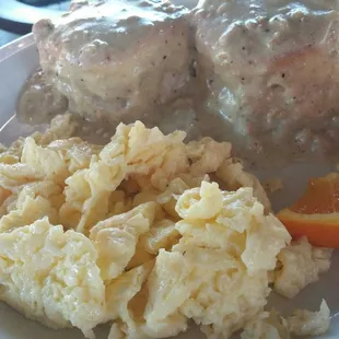 Biscuits and Gravy with Scrambled Eggs