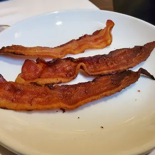Side of bacon was very crispy.
