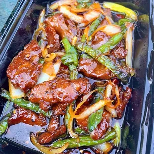 Mongolian Beef - super small portion for $19.75 and swimming in sauce