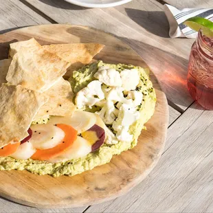 Green Chickpea Hummus Board