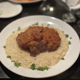 Ossobuco special over Parmesan risotto