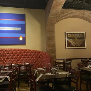 Cozy booth against the wall
