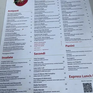 menu