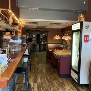 the bar and dining area