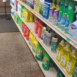 a variety of cleaning products