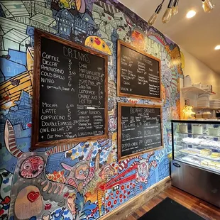 the menus on the wall