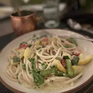 Special request - vegetarian pasta primavera with lemon butter sauce