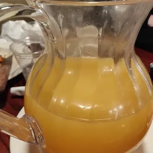 Bottomless mimosas!  The pitcher.