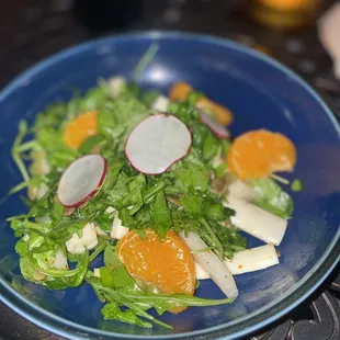 Hearts of Palm salad w Jicama, mandarin, tajin, radish, &amp; sea salt