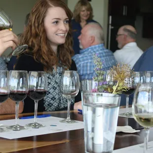 Guests enjoying a tasting of unique American Heritage wines.