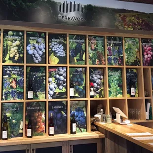 a variety of wines on display