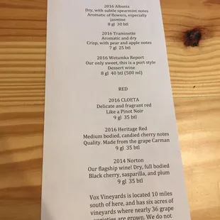 menu
