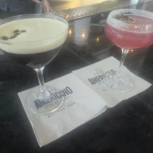 Espresso Martini and Blueberry Lemon drop