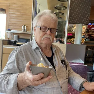 My Birthday cake our waitress gave me for my Birthday